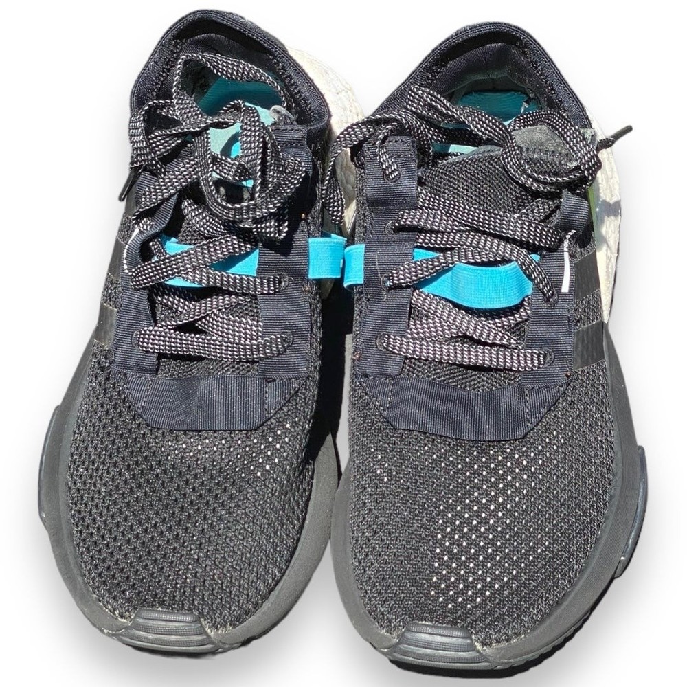Adidas Mens Shoes Size 7 Sneakers Pod-S3.1 Black White Blue Neon AQ1059 - Picture 4 of 7